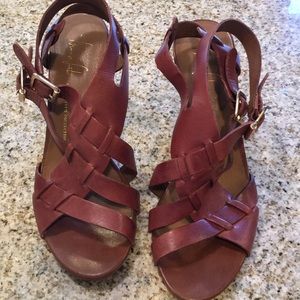 Franco Sarto dark brown leather sandal